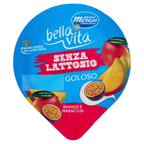 bella vita Yogurt Intero da Latte Fieno Senza Lattosio Goloso Mango e Maracuja 150 g